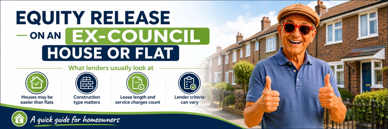INFOGRAPHIC SHOWING CONCEPTS FOR GETTING EQUITY RELEASE ON A COUNCIL HOUSE 