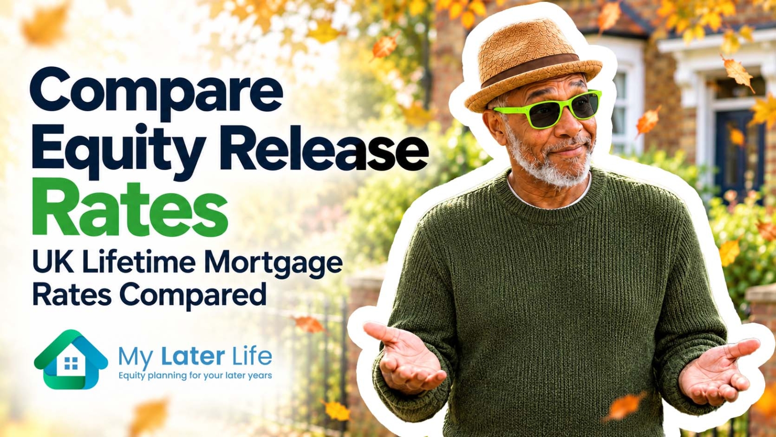 image of a man standing next to the words compare equity release rates 